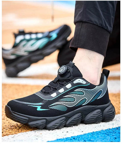 Reflective Safety Shoes Men Fashion Protective Sneakers Steel Toe Shoes Rotating Button Work Boots Men Puncture-Proof Male Shoes - Touchy Style