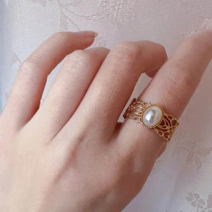 925 Sterling Silver Finger Ring Charm Jewelry - Zircon Wide Lace Hollow Out - R6120 - Touchy Style