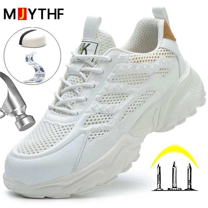Breathable Safety Shoes For Men Women Summer Work Shoes Sneakers Puncture-Proof Indestructible Shoes Protective Boots Security - Touchy Style