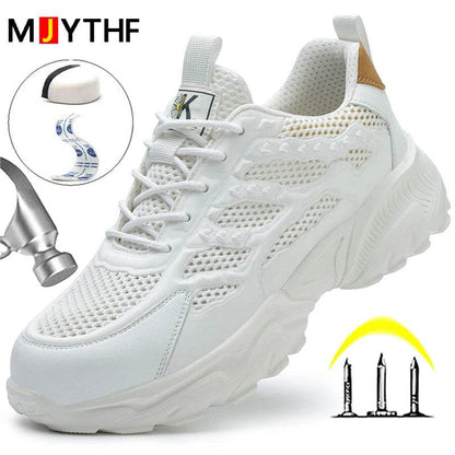 Breathable Safety Shoes For Men Women Summer Work Shoes Sneakers Puncture-Proof Indestructible Shoes Protective Boots Security - Touchy Style