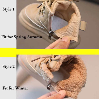 2024 Fashion Plaid Autumn Baby Girl Shoes Boys Ankle Boots Flexible Thick Bottom Children Snow Boots New Kids Winter Shoe G06253 - Touchy Style