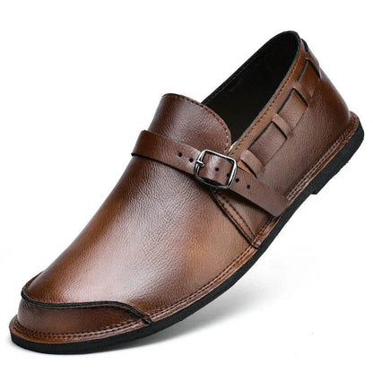 British Style Men Loafers Male Comfortable Dress Genuine Leather Men Casual Flats Non-Slip Mens Moccasins Classic Slip on Shoes - Touchy Style