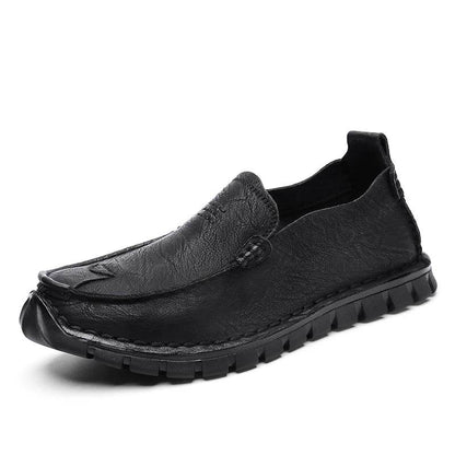Genuine Leather Men Loafers Slip on Business Casual Leather Shoes Classic Soft Moccasins Breathable Men Flats Soft Driving Shoes - Touchy Style