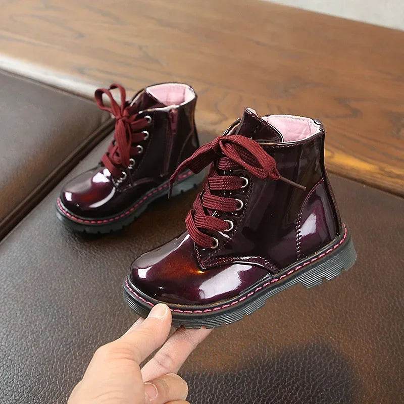 2024 Fashion Autumn Kids Boots PU Leather Boot New Spring Children&