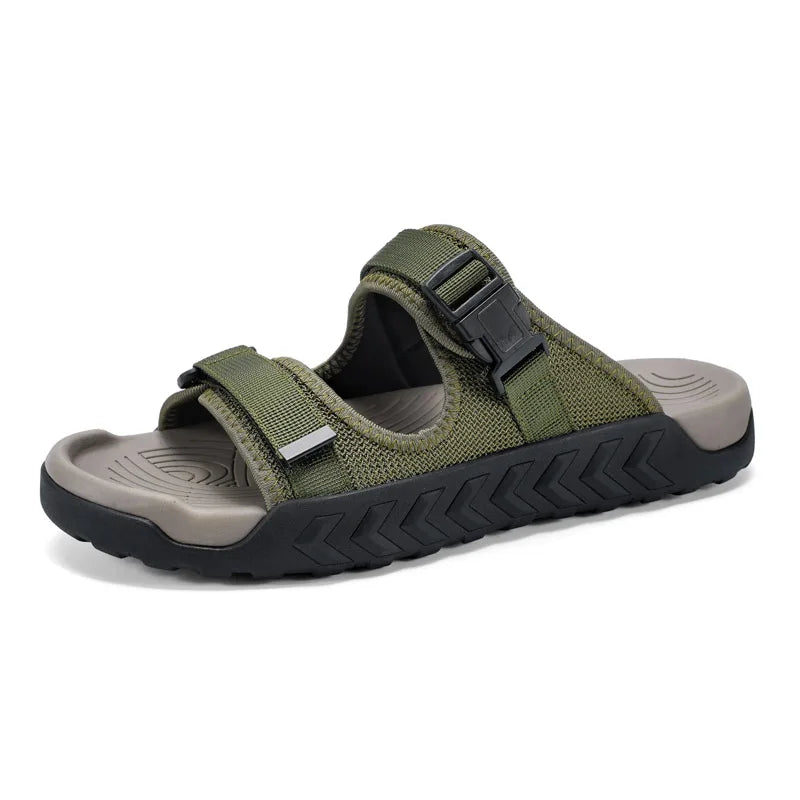 Street Style Men Sandals Fashion Summer Flats Soft Soled Anti Slip Beach Slippers New Casual Outwear Half Drag Wading Aqua Shoes
