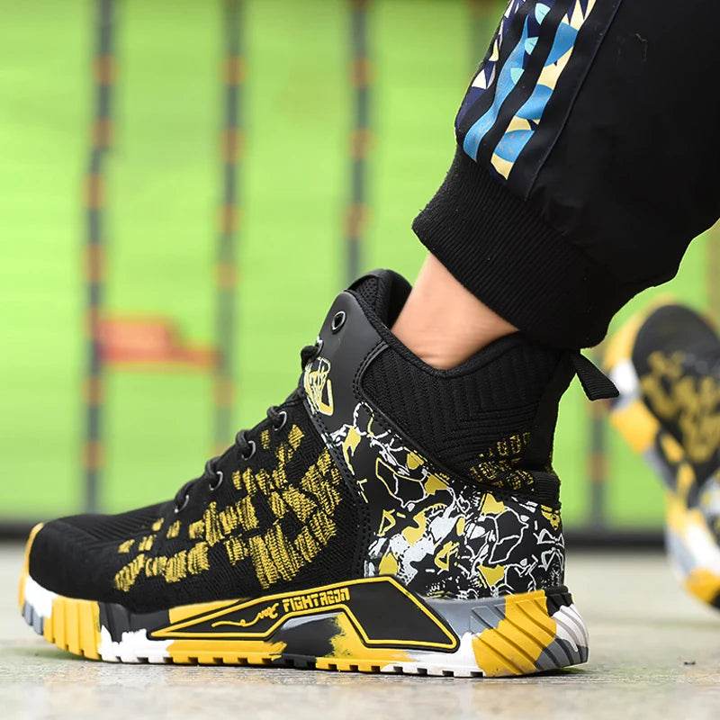 Fashion 2024 Men Work Safety Boots Anti-smash Anti-puncture Work Sneakers High Top Safety Shoes Men Indestructible Work Boots - Touchy Style