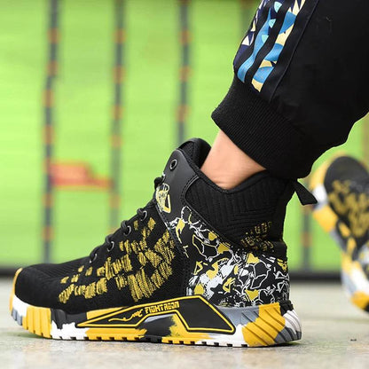 Fashion 2024 Men Work Safety Boots Anti-smash Anti-puncture Work Sneakers High Top Safety Shoes Men Indestructible Work Boots - Touchy Style