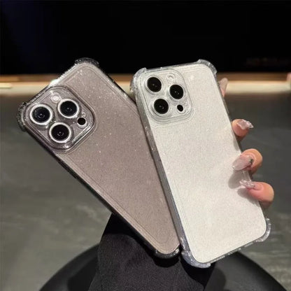 Cute Phone Cases For iPhone 11, 12, 13, 14, or 15 Pro Max - Plating Silver Bowknot - Transparent Cover - TSP257