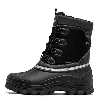 HOBIBEAR Mens Snow Boots Insulated Waterproof Winter Boots Outdoor Warm Lace Up Mid Calf Duck Boots - Touchy Style