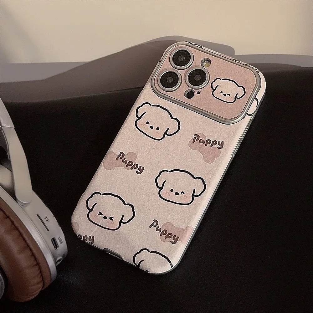 Cute Phone Cases For iPhone 16, 15, 14, 13, 12 Pro Max, 15 Plus - Funny Sweet Puppy Dog Pattern - Leather Cover - PC9120 - Touchy Style