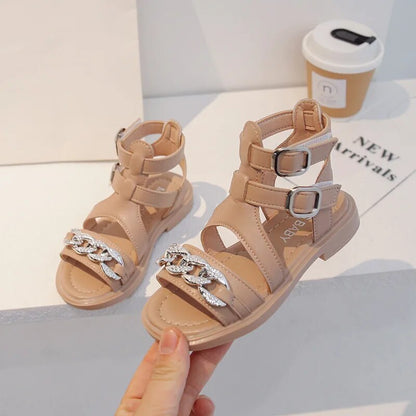 Gladiator Girl Sandals, Toddler Casual Shoes with Rhinestone - Low Heel G03261