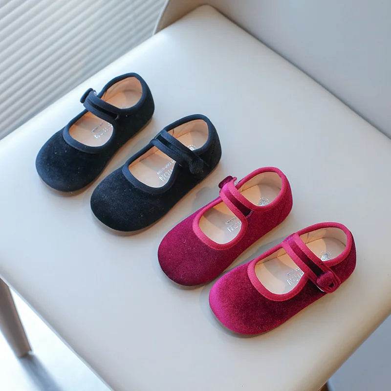 New Kids Leather Shoe Solid Color Versatile Princess Childrens Flats Fashion Causal Black School Girl Shoes Spring Autumn H04031 - Touchy Style