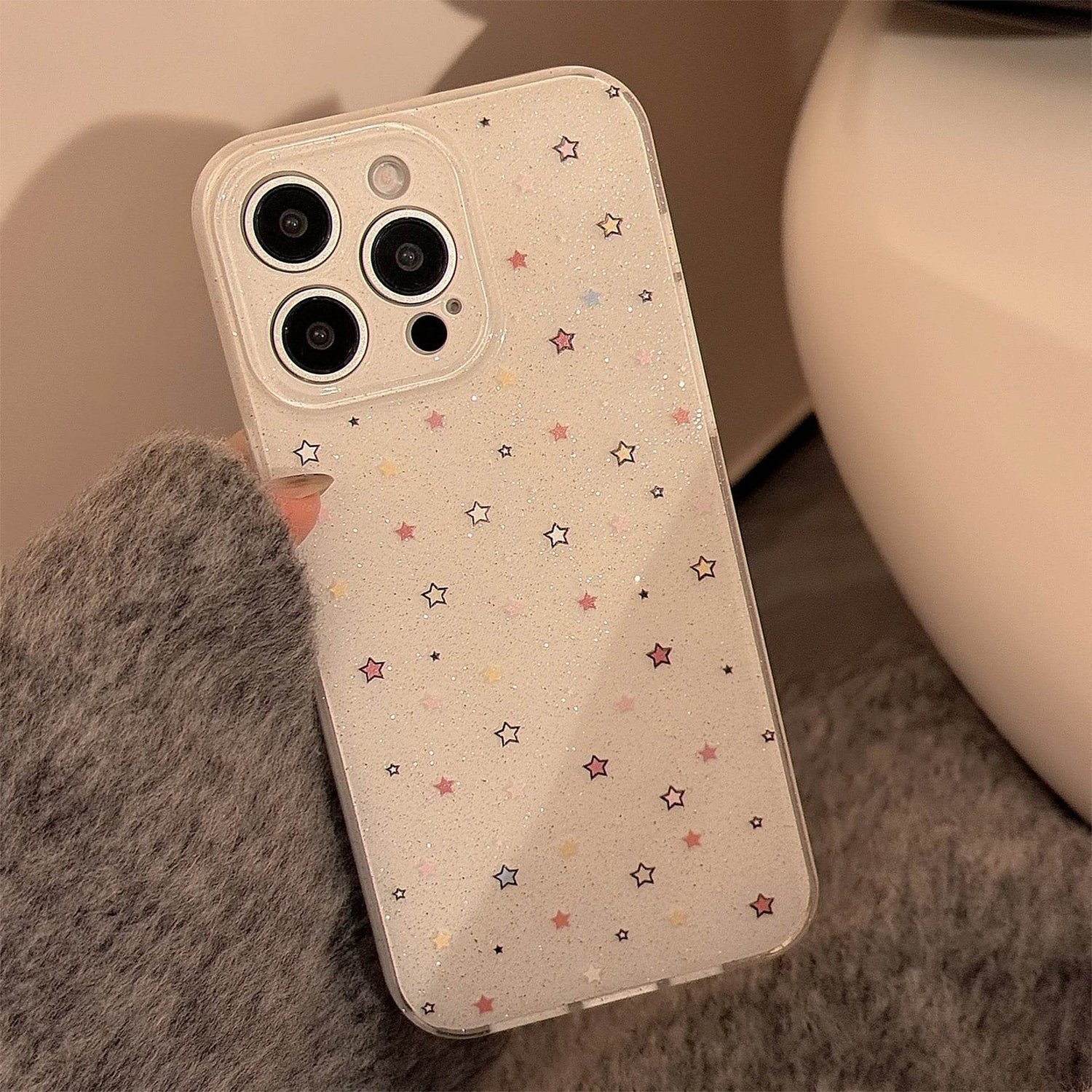 Cute Phone Cases For iPhone 16, 15, 14, 13, 12 Pro Max - Fairy Starry Sky - Glitter Art Back Cover - IC9340 - Touchy Style