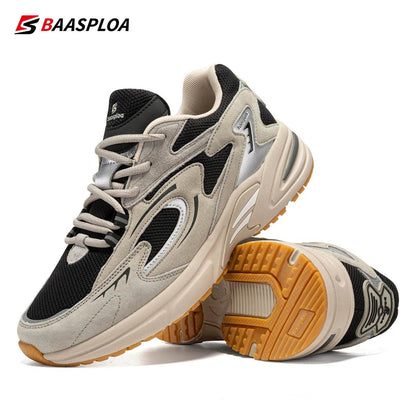 Baasploa Men Casual Sneakers Mesh Breathable Sport Shoes Male New Fashion Lace-Up Walking Shoes for Men Increase Antiskid - Touchy Style
