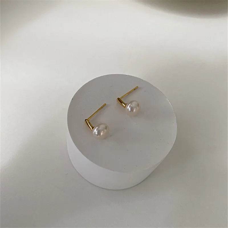 925 Sterling Silver French Exquisite Natural Freshwater Pearl Earrings for Women Temperament Wedding Party Jewelry Accessories - Touchy Style