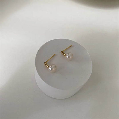 925 Sterling Silver French Exquisite Natural Freshwater Pearl Earrings for Women Temperament Wedding Party Jewelry Accessories - Touchy Style