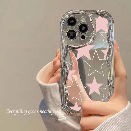 Cute Phone Cases For iPhone 11, 12 Pro, 13, 14 Pro Max, and 14 Plus - Plating Sliver, StarS, 3D Heart, Bow Keychain - TSP375