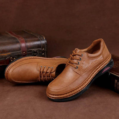 Luxury Brand Mens Casual Shoes Genuine Leather Men Business Flat Top Quality Male Oxford Shoes Handmade Breathable Walking Shoes - Touchy Style