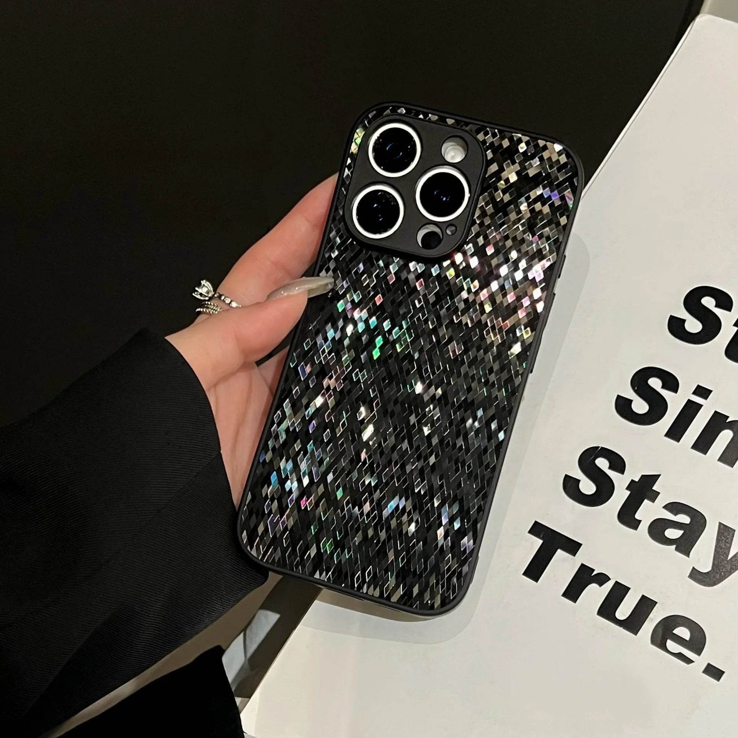 woman girls sparkle Diamond Glitter laser Plating Phone case For iPhone 16 15 14 13 12 11 Pro Max Case Cute Luxury Cover - Touchy Style