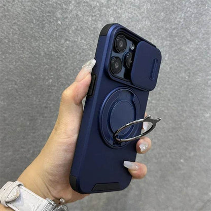 Slide Camera Protection for Magnetic Bracket Armor Case for iPhone 16 11 12 13 14 15 Pro Max 16 Plus Magsafe Durable Hard Cover - Touchy Style