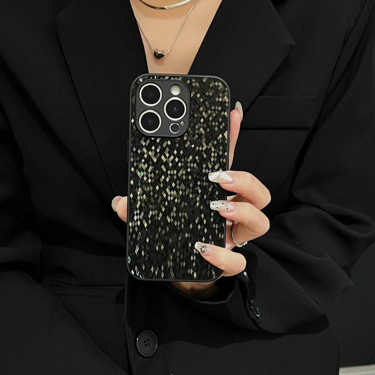 woman girls sparkle Diamond Glitter laser Plating Phone case For iPhone 16 15 14 13 12 11 Pro Max Case Cute Luxury Cover - Touchy Style