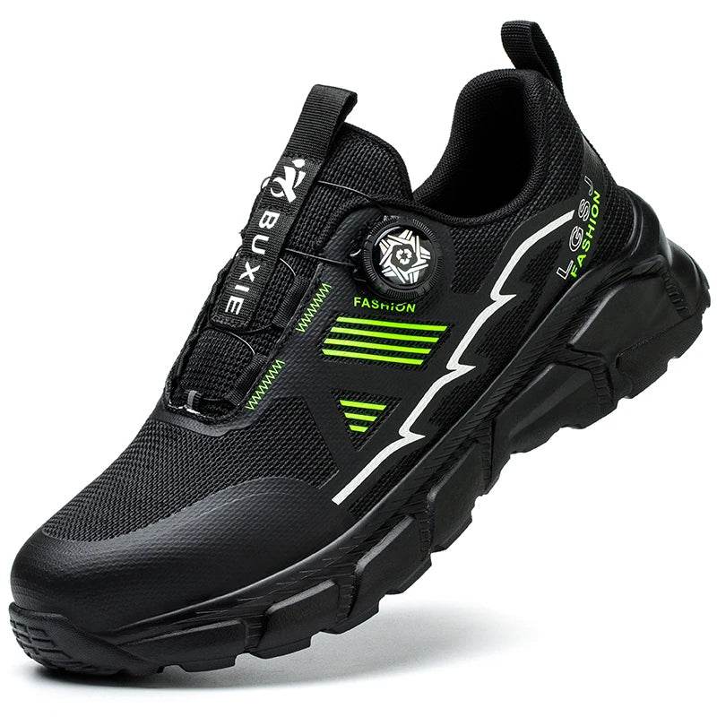 Rotating Button Men Shoes Security Sneakers Steel Toe Shoes Puncture-Proof work Shoes Anti-smash Sport Safety Shoes Protective - Touchy Style