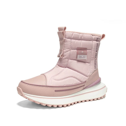 Baasploa Women Winter Snow Boots Leather Waterproof Ankle Boots for Men Fashion Plush Warm Walking Shoe Anti Slip Wear-Resistant - Touchy Style