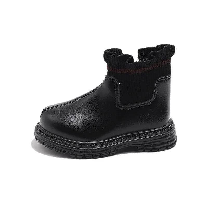 Knitted Ruffled Bordered Girl Short Boots 2024 Spring Autumn Platform Boots for Kids Girls Princess Wedding Party Shoes H07204 - Touchy Style