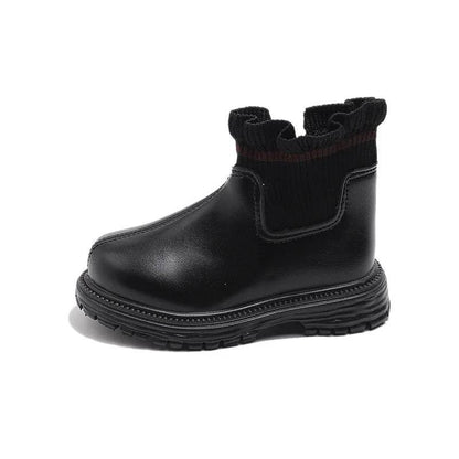 Knitted Ruffled Bordered Girl Short Boots 2024 Spring Autumn Platform Boots for Kids Girls Princess Wedding Party Shoes H07204 - Touchy Style