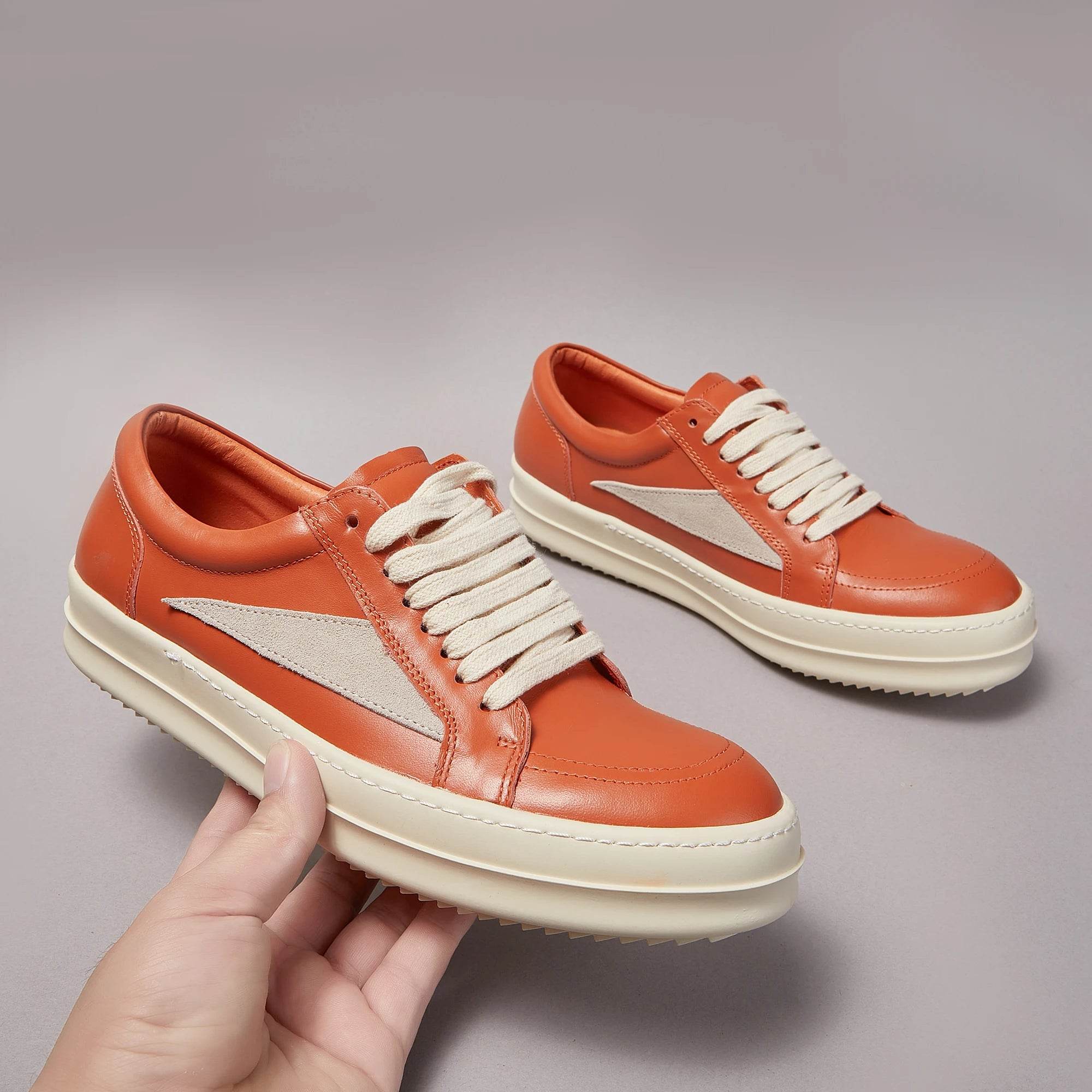 Brand Casual Low Top Orange Leather Designer Men Shoe Roman New Fashion Quality owe-n Street Platform Luxury Women Sneaker - Touchy Style