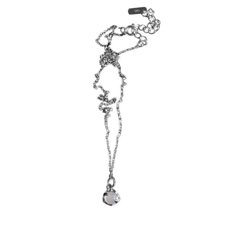 925 Sterling Silver Necklace Charm Jewelry - Geometry Jade - Round Simple Pattern - N2390 - Touchy Style