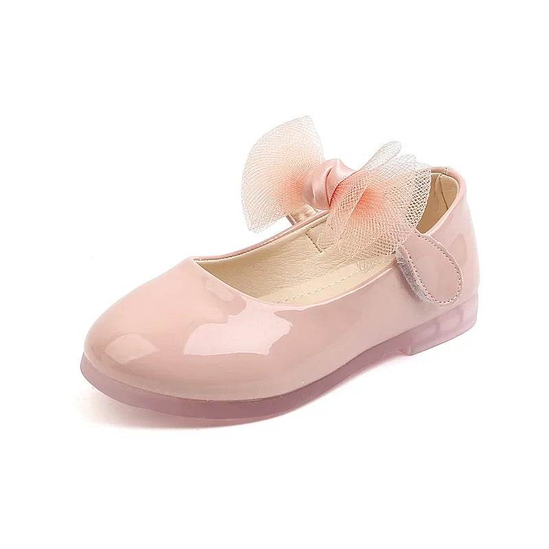 Kids Leather Girls Shoes Shining Shell Princess Shoes for Baby Party Wedding Children Lace Bow Spring Summer Dress Shoes F03111 - Touchy Style