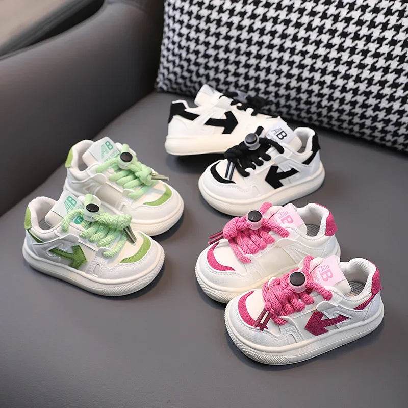 2024 Spring Fall Sports Shoes for Boys Fashion Fully Flats Stripes Dad Sneakers for Girls Black Green Rose Kids Trainers G07114 - Touchy Style