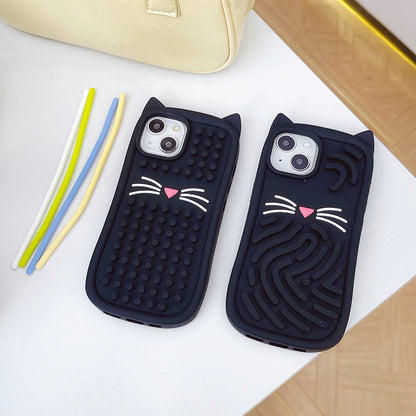 Funny Meow Meow Cat Relieve Stress Case Soft Silicone Cover For iPhone 15 14 13 Pro Max