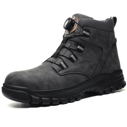 Rotating Button Winter Boots Men Safety Shoes Puncture-Proof Work Boots Steel Toe Shoes Waterproof Protective Shoes Cotton Boots - Touchy Style