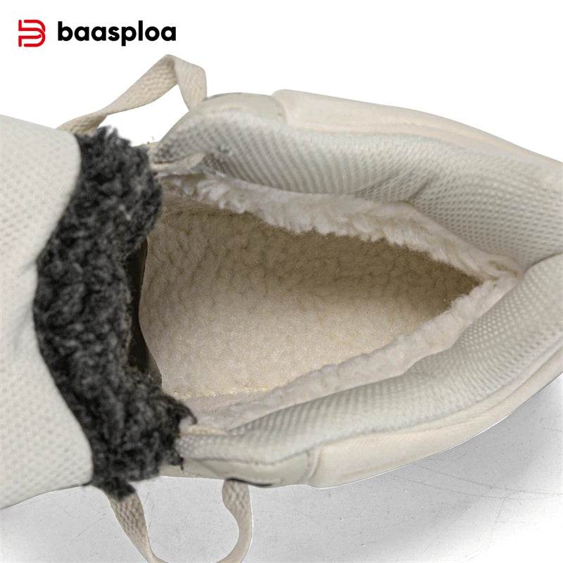 Baasploa Men Winter Boots Comfort Leather Cotton Shoes for Men Thickened Plush Warm Casual Sneakers Male Non-Slip Wear Resistant - Touchy Style