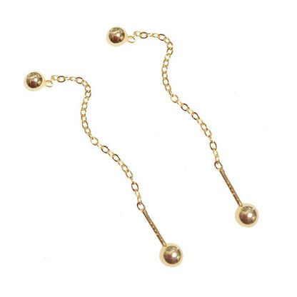 925 Sterling Silver Simple Gold Beads Screw Earrings for Women Korean Temperament Versatile Jewelry - Touchy Style