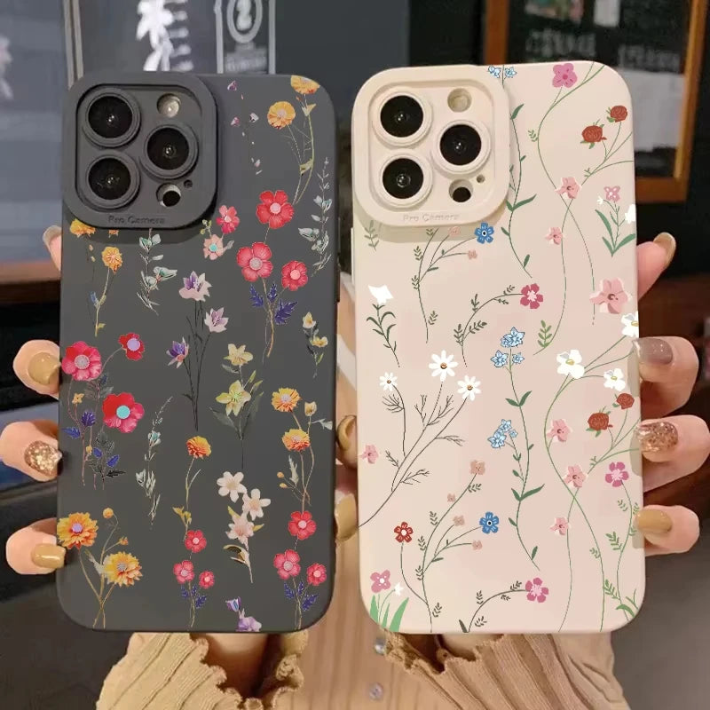 Summer Minimalist Fresh Style Phone Case For iPhone 16 Pro Max 11 12 13 14 15 16E XS XR 7 8 Plus Shockproof Silicone Soft Cove