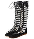 Designer Women Sandals Strappy Open toe Knee High Summer Gladiator Flat Sandals Roman Bandage Casual Boots Shoes - Touchy Style