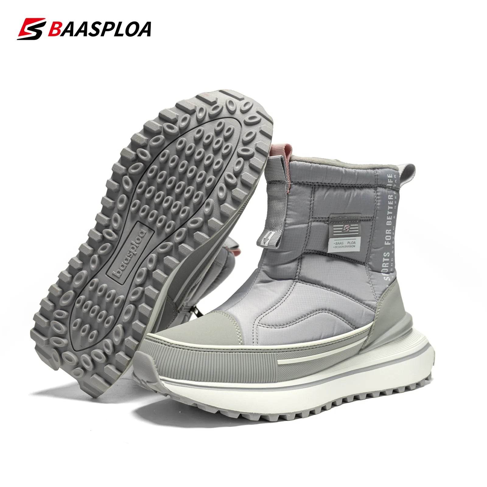 Baasploa Women Cotton Shoes Winter Leather Waterproof Non-Slip Comfortable Warm Plush New Women Outdoor Snow Ankle Boots - Touchy Style
