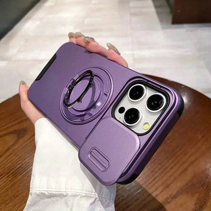 Slide Camera Protection for Magnetic Bracket Armor Case for iPhone 16 11 12 13 14 15 Pro Max 16 Plus Magsafe Durable Hard Cover - Touchy Style