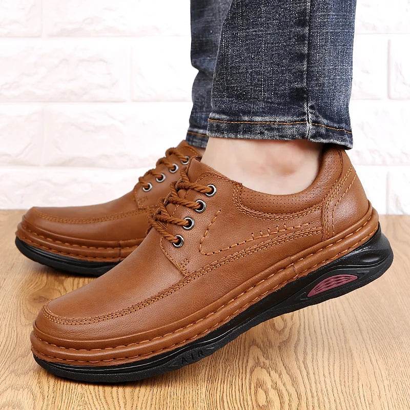 Luxury Brand Mens Casual Shoes Genuine Leather Men Business Flat Top Quality Male Oxford Shoes Handmade Breathable Walking Shoes - Touchy Style