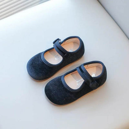 New Kids Leather Shoe Solid Color Versatile Princess Childrens Flats Fashion Causal Black School Girl Shoes Spring Autumn H04031 - Touchy Style