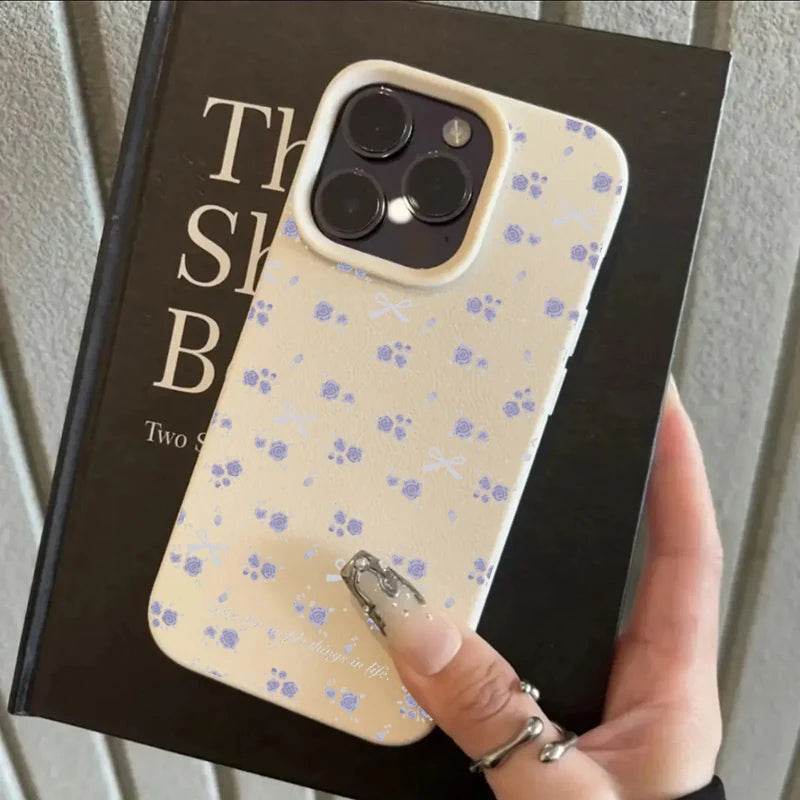 Cute Phone Cases For iPhone 16, 15, 14 Pro Max, 13, 12, 11 - Flower Lichee and Bowknots Pattern - Silicone Back Cover - Touchy Style