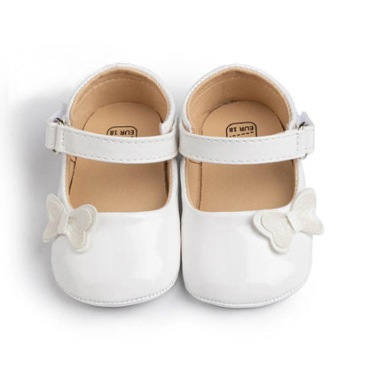 KIDSUN Baby Shoes Newborn Girl Princess PU Toddler Shoes Bow Decor Rubber Sole Anti-Slip First Walker Shoes 0-18M - Touchy Style