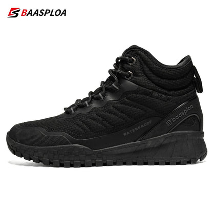 Baasploa Women Cotton Shoes Winter Leather Waterproof Non-Slip Comfortable Warm Plush New Women Outdoor Snow Ankle Boots - Touchy Style