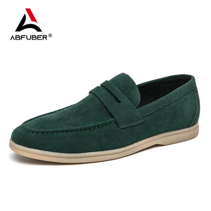 Classic Soft Suede Shoes Penny Men Loafers Slip On Leather Casual Men Shoes Comfort Driving Shoes Men Flats Walking Footwear - Touchy Style