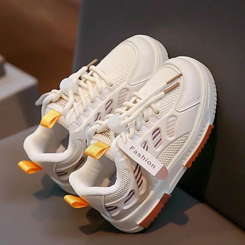 Fully Flat Kids Shoes School Fashion Stripes Chunky Sneaker All Season Leisure Street Style All Match Walking Shoes Child G07242 - Touchy Style