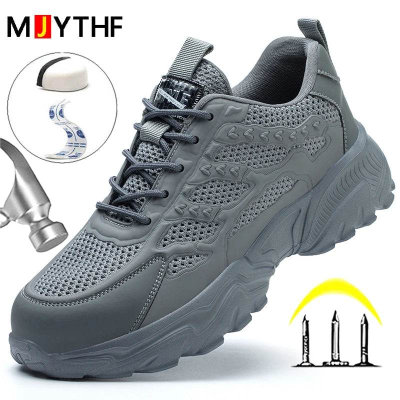Breathable Safety Shoes For Men Women Summer Work Shoes Sneakers Puncture-Proof Indestructible Shoes Protective Boots Security - Touchy Style