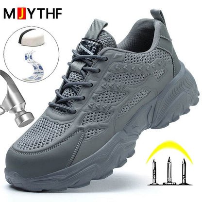 Breathable Safety Shoes For Men Women Summer Work Shoes Sneakers Puncture-Proof Indestructible Shoes Protective Boots Security - Touchy Style